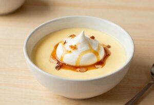 Floating island with caramel