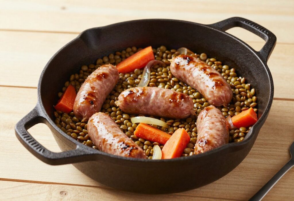 Lentilles aux saucisses