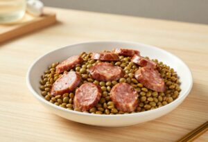Lentilles mijotées à la saucisse