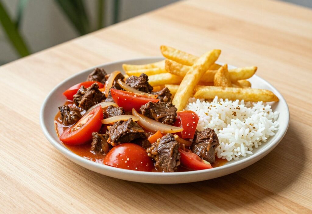 Light lomo saltado (Peruvian beef stir-fry)