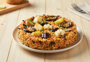 Maqluba de légumes (riz renversé)