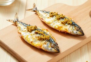 Baked mackerel with mustard
