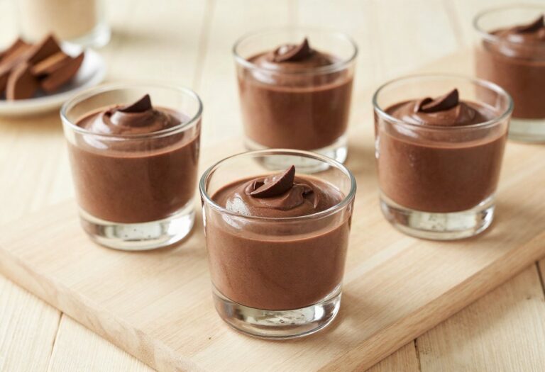 Chocolate mousse in small glasses