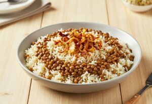 Mujadara : lentilles, riz et oignons