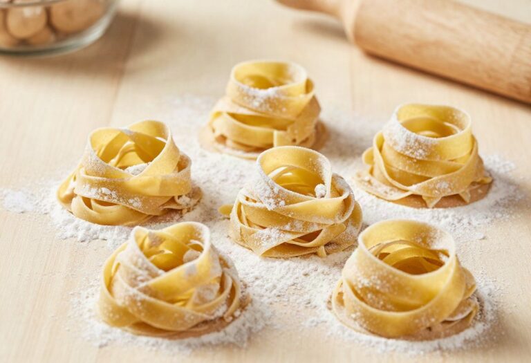 Nests of fresh tagliatelle