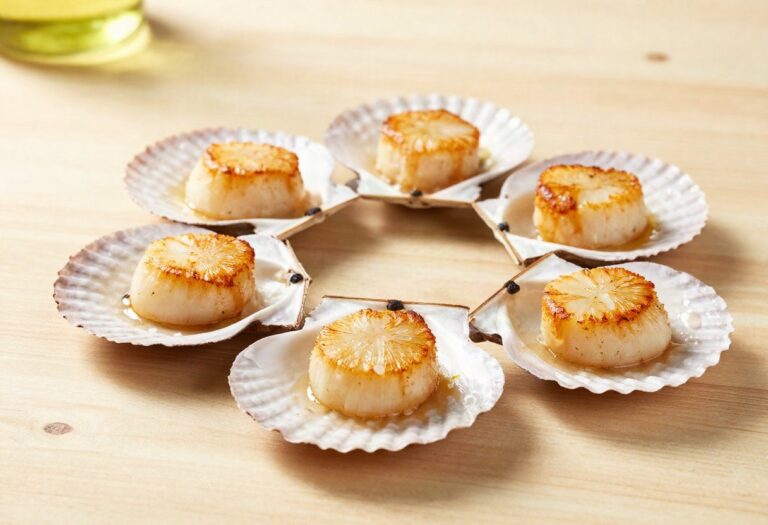 Pan-fried scallops
