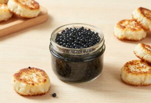 Lumpfish roe and blinis
