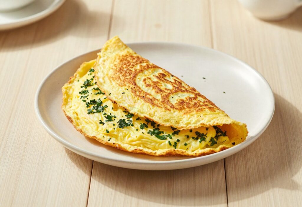 Quick omelette with fresh herbs