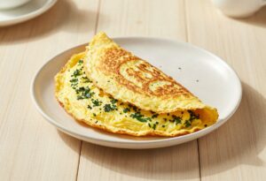 Quick omelette with fresh herbs