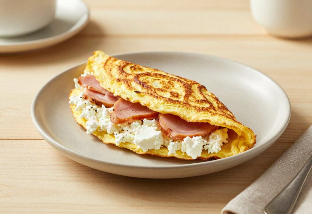 Protein omelette with ham and fromage blanc