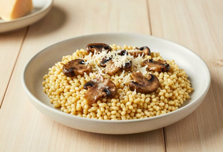 Barley orzotto with mushrooms
