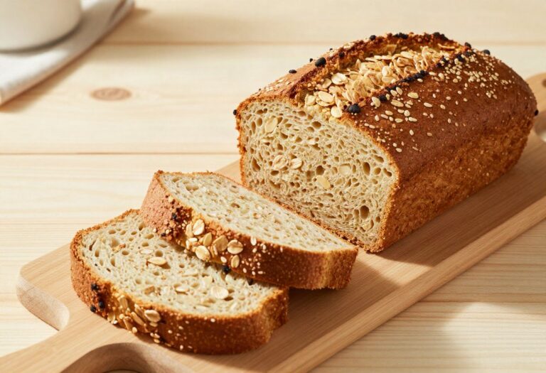 Protein bread with oat flakes and skyr