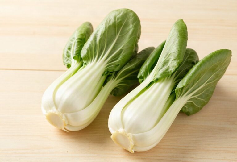 Pak choi, one cut in half
