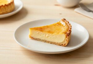 Slice of custard flan