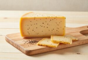 Slice of cumin Gouda and a few slices