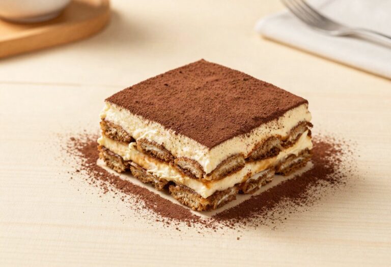 Slice of coffee tiramisu
