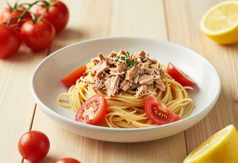 Pâtes au thon, tomate et citron