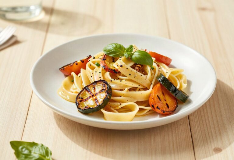 Pasta with grilled vegetables
