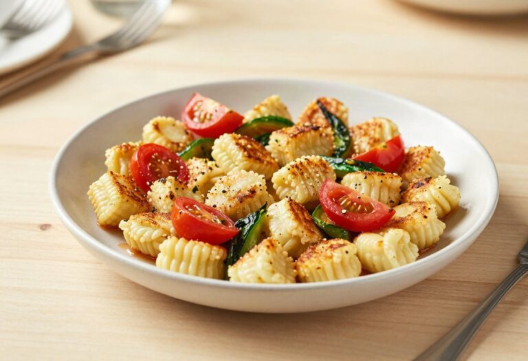 Poêlée de gnocchis, tomates et légumes