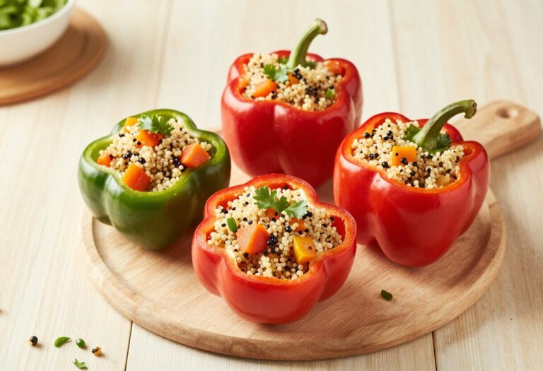 Poivrons farcis au quinoa et légumes