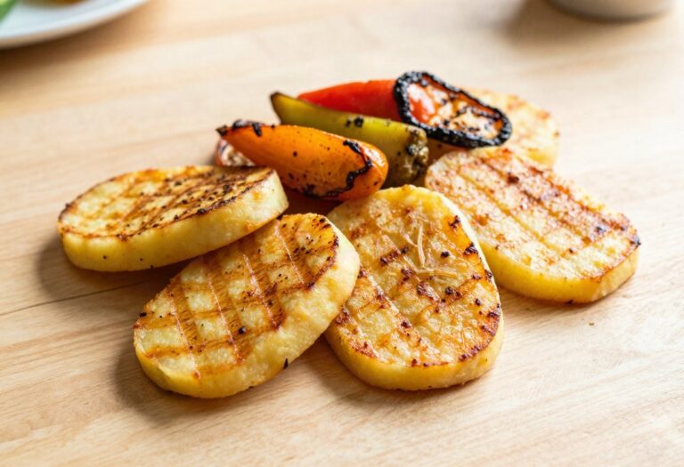 Grilled polenta with vegetables