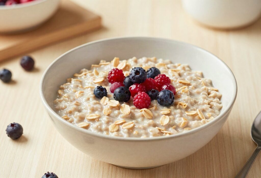 Porridge d&rsquo;avoine aux fruits rouges