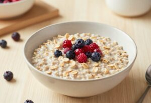 Porridge d&rsquo;avoine aux fruits rouges