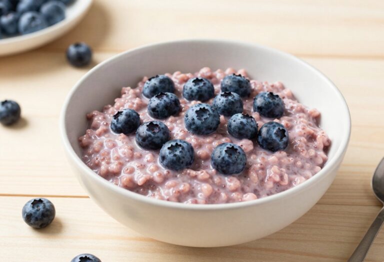 Porridge protéiné aux myrtilles