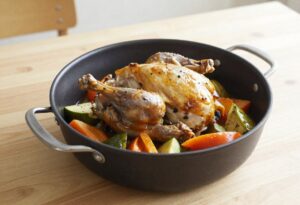 Boiled chicken with vegetables