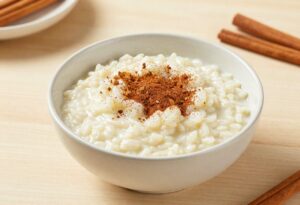 Rice pudding with cinnamon