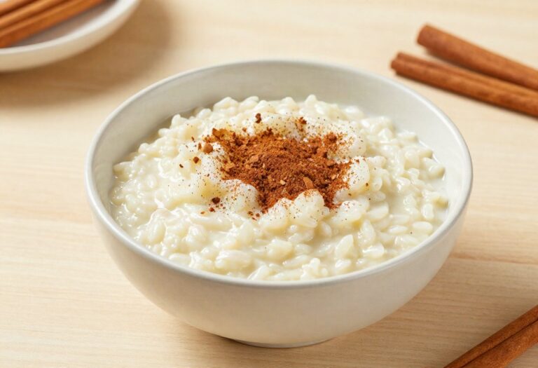 Rice pudding with cinnamon