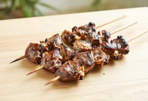 Grilled lamb kidney skewer