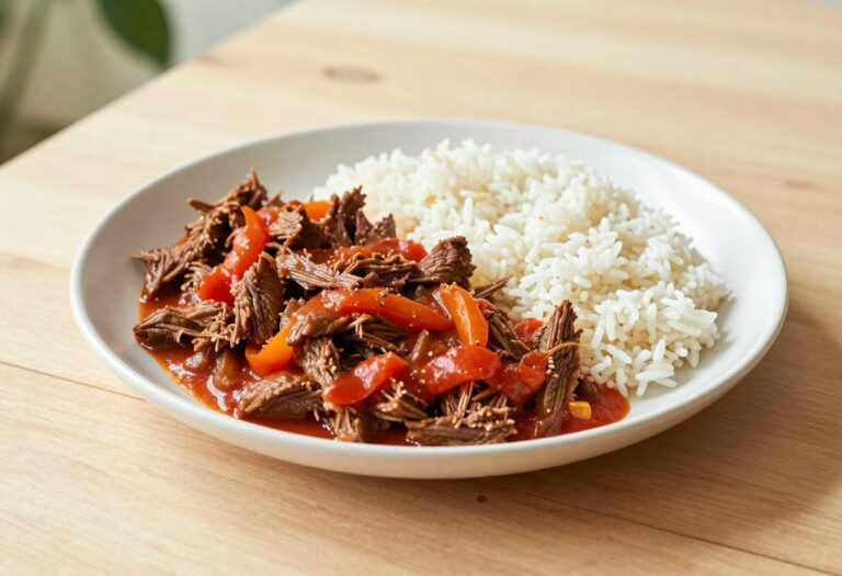 Ropa vieja légère (bœuf effiloché cubain)