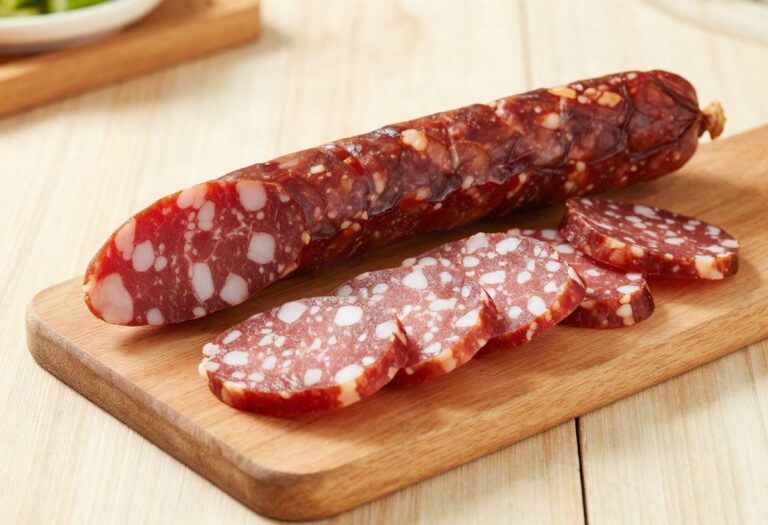 Sliced Lyon rosette sausage