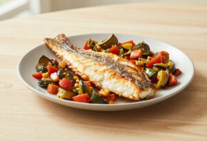 Rouget poêlé et ratatouille