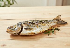 Cooked dogfish with herbs
