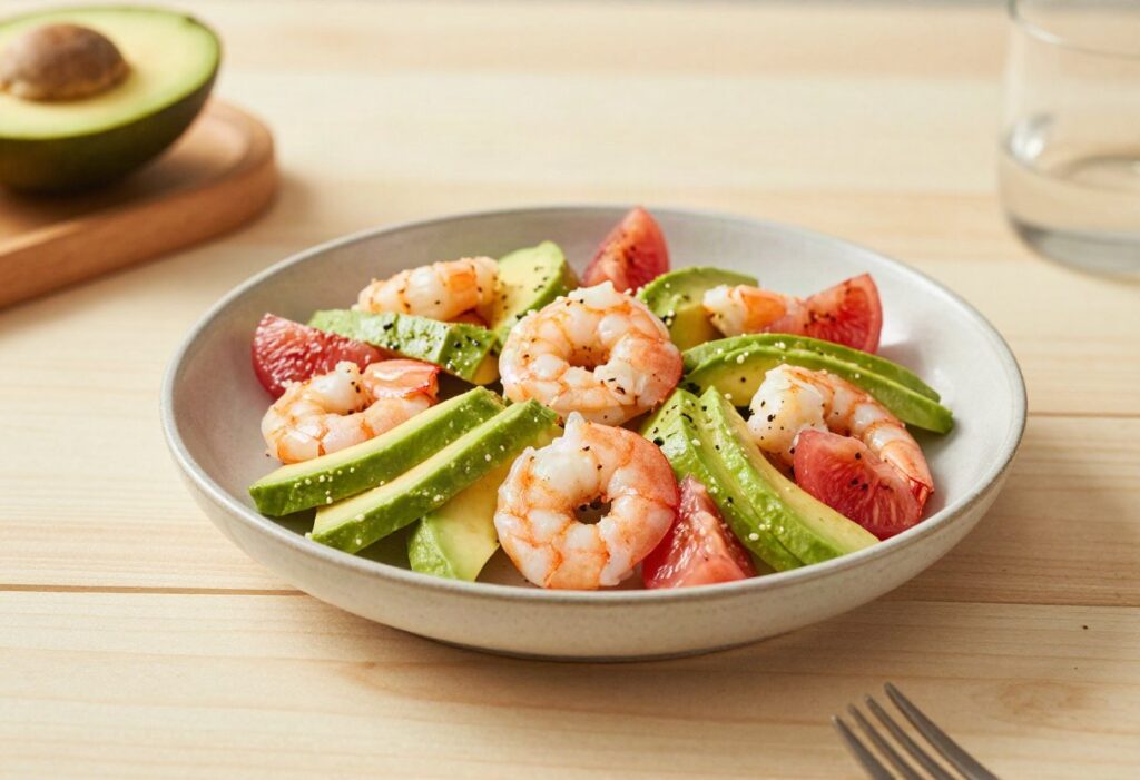 Avocado, prawn and grapefruit salad