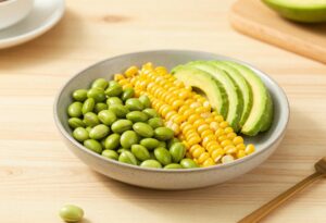 Salade d’edamame, maïs et avocat