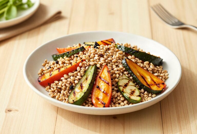 Salade d&rsquo;épeautre et légumes grillés