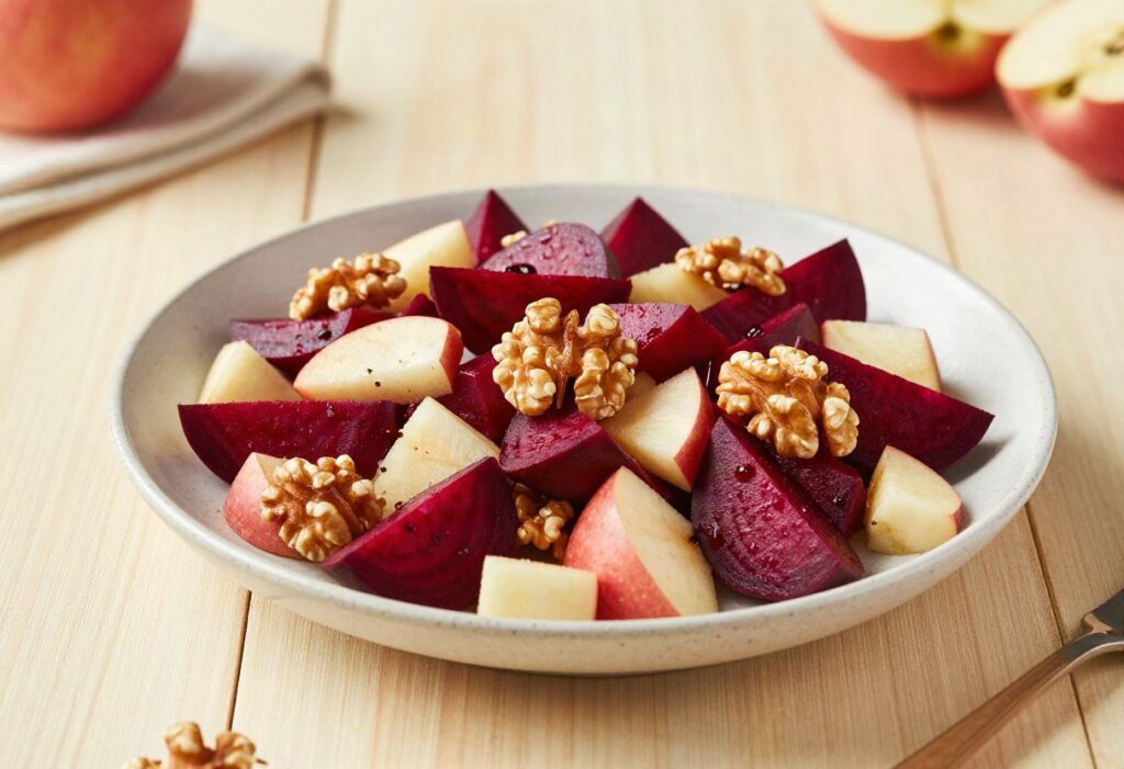 Beetroot, apple and walnut salad