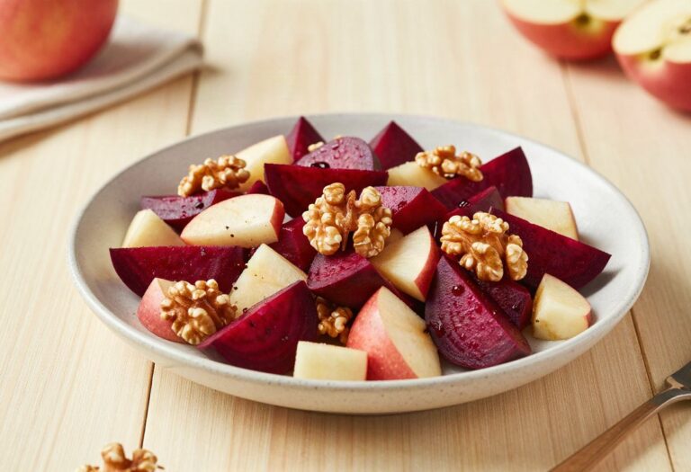 Salade de betterave, pomme et noix