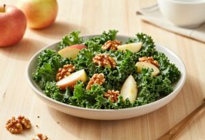 Kale, apple and walnut salad