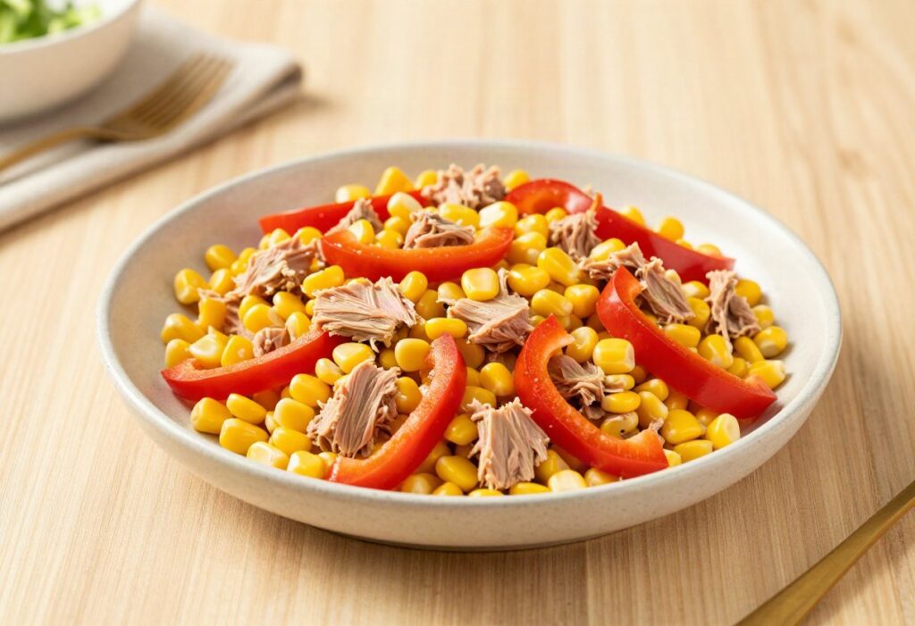 Sweetcorn, tuna and pepper salad