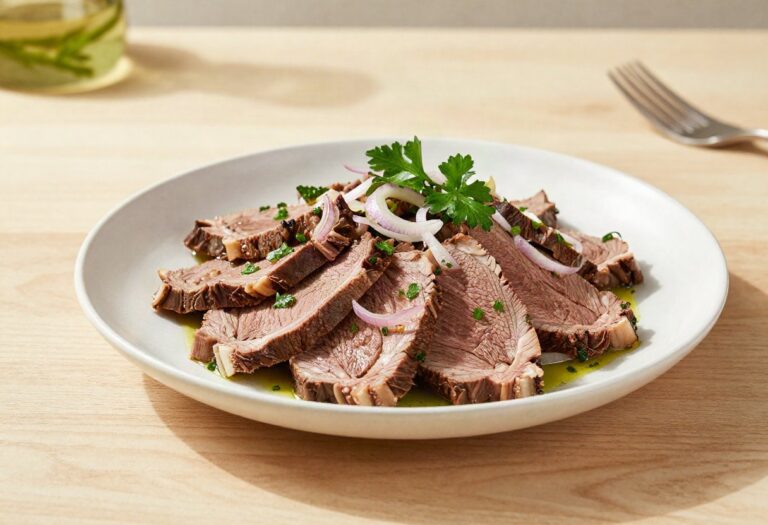 Ox muzzle salad with vinaigrette