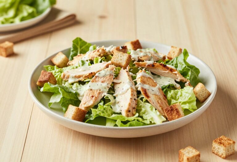 Salade de poulet à la sauce césar légère