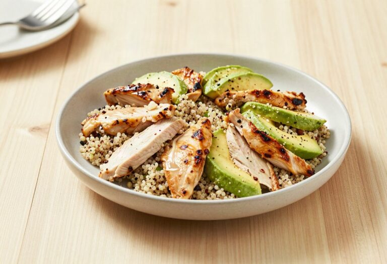 Salade de poulet, quinoa et avocat