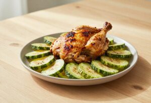 Roast chicken and crunchy vegetable salad
