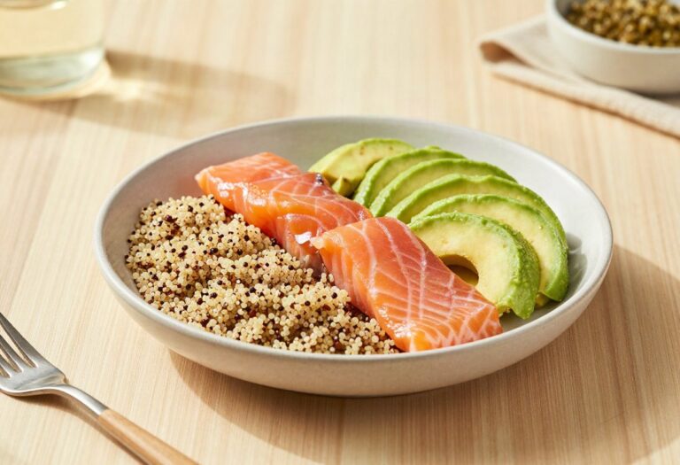 Salade de quinoa, saumon et avocat