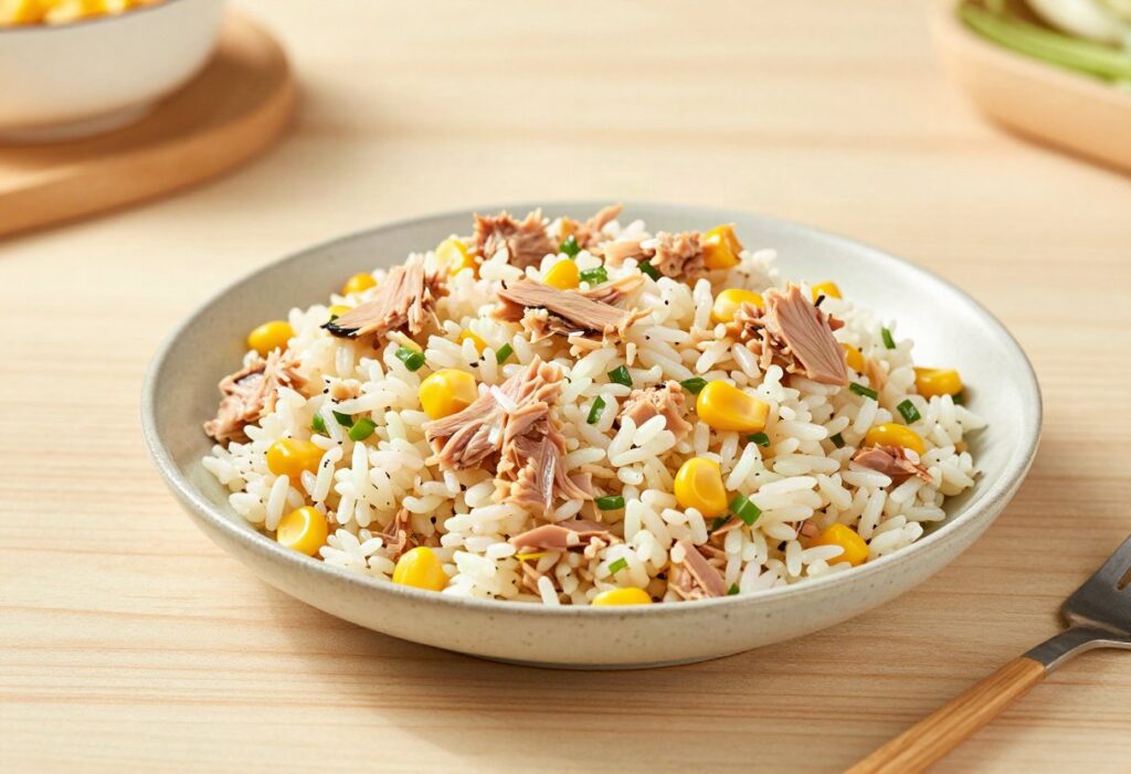 Rice, tuna and sweetcorn salad