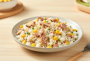 Rice, tuna and sweetcorn salad